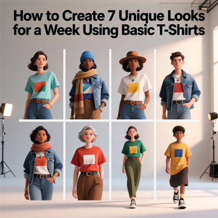 How to Style 7 Unique Outfits Using Basic T-Shirts for a Week
